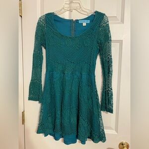 Dark cyan lace dress, size medium from Aina Be